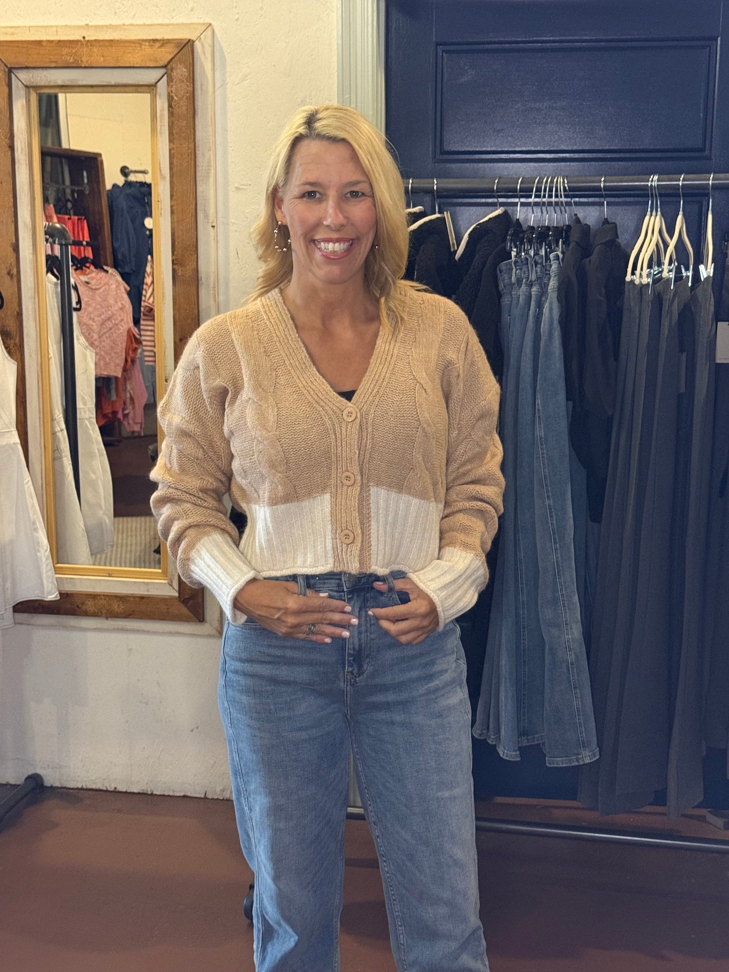tan cardi