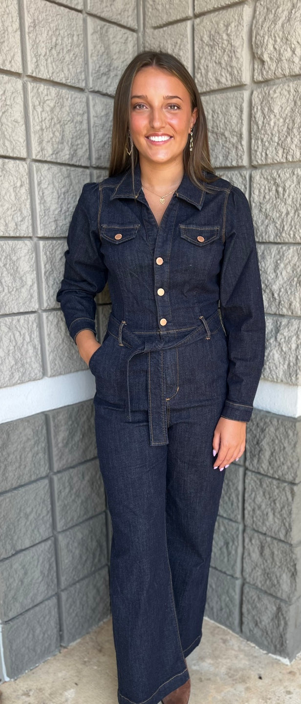 Kelly Denim Jumpsuit Large