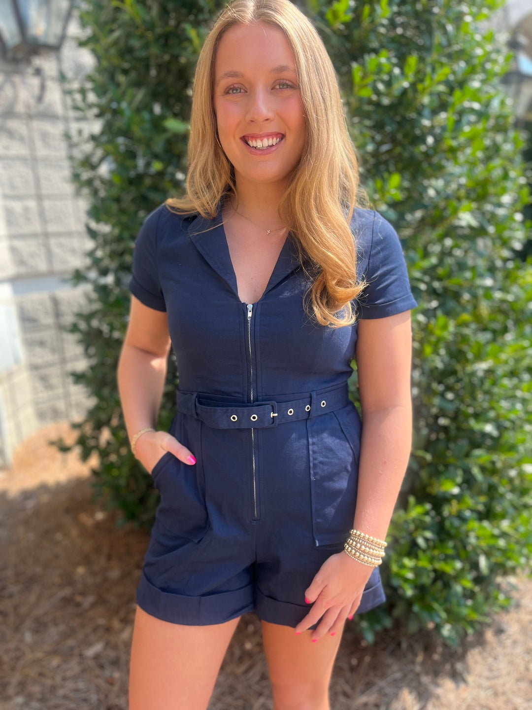 Navy Romper Tcec Medium