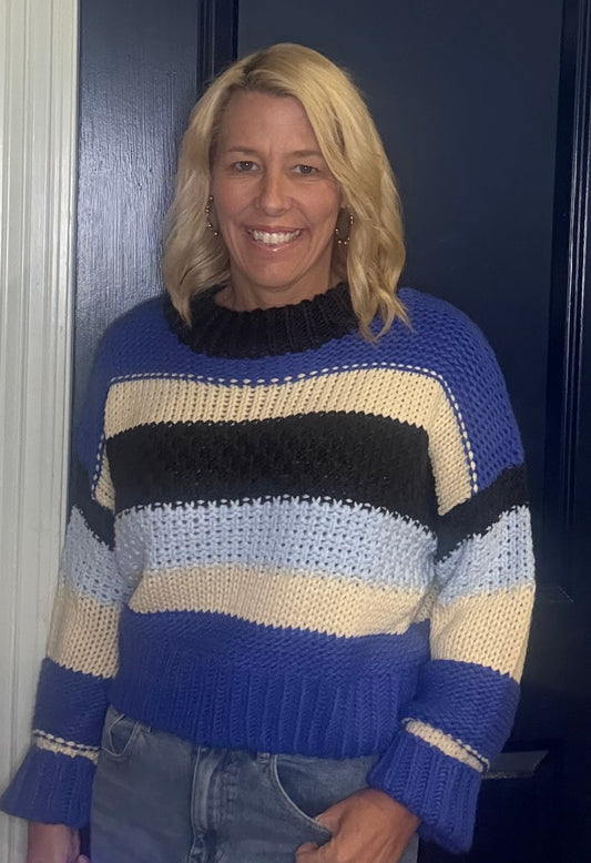 blue stripe sw sweater