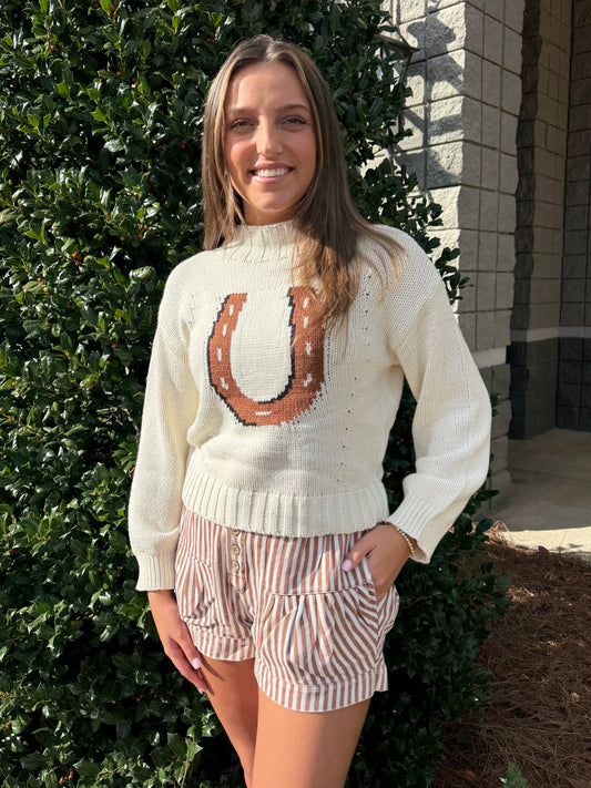 cream horseshoe sweater