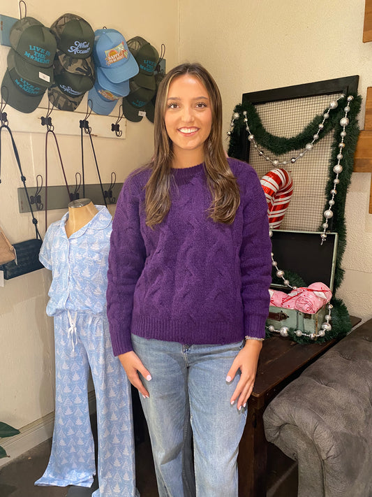 dark purple sweater