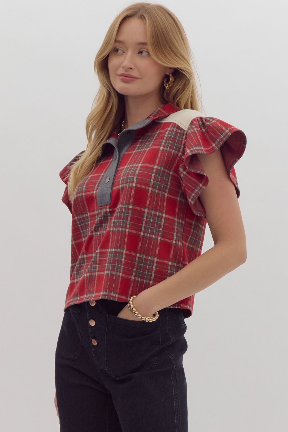 Red/gray Plaid Large