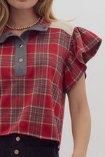 Red/gray Plaid Large