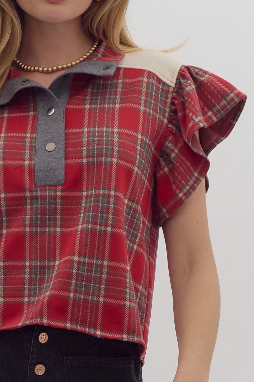 Red/gray Plaid Medium