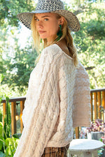 Cream Chenille Sweater Medium