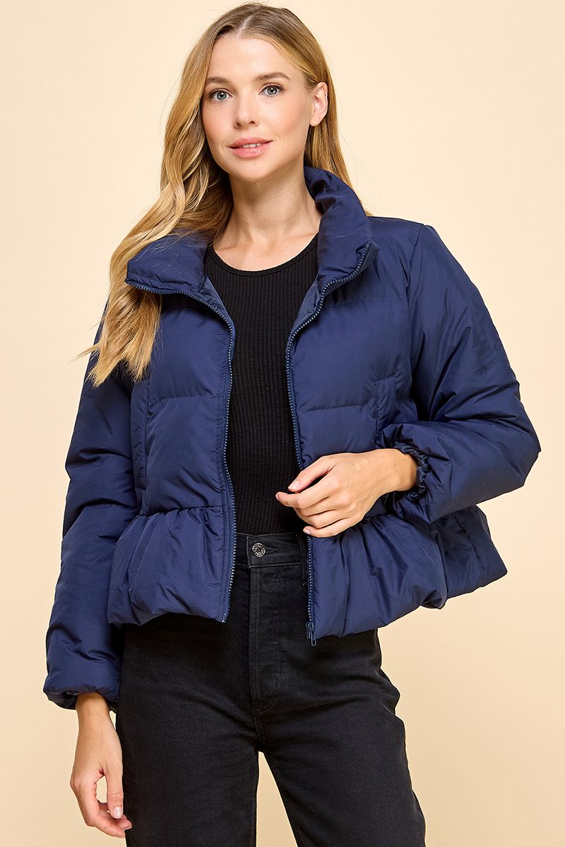 Navy Puffer Jacket Small