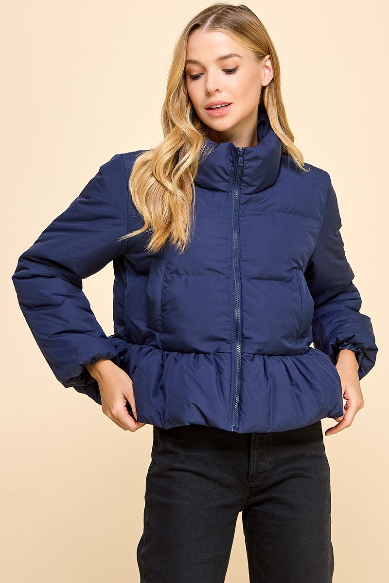 Navy Puffer Jacket Small